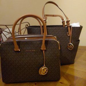 Michael Kors Houston Med Logo Satchel $245